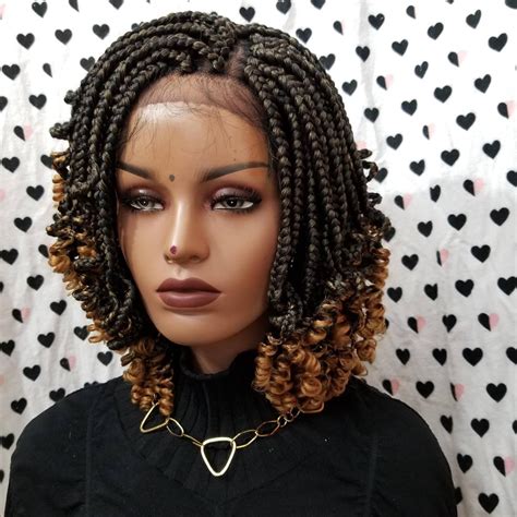 box braids with curly hair at the end